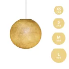  SPHERE LAMP SHADE MADE OF WOVEN FABRIC - 100% HANDMADE MUSTARD POLYESTER