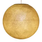  SPHERE LAMP SHADE MADE OF WOVEN FABRIC - 100% HANDMADE MUSTARD POLYESTER