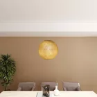  SPHERE LAMP SHADE MADE OF WOVEN FABRIC - 100% HANDMADE MUSTARD POLYESTER
