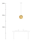  SPHERE LAMP SHADE MADE OF WOVEN FABRIC - 100% HANDMADE MUSTARD POLYESTER