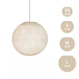    SPHERE LAMP SHADE MADE OF WOVEN FABRIC - 100% HANDMADE ECRU BEIGE POLYESTER