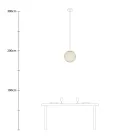  SPHERE LAMP SHADE MADE OF WOVEN FABRIC - 100% HANDMADE ECRU BEIGE POLYESTER