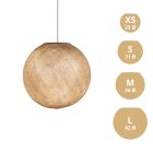 SPHERE LAMP SHADE MADE OF WOVEN FABRIC - 100% HANDMADE SAND POLYESTER