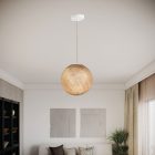 SPHERE LAMP SHADE MADE OF WOVEN FABRIC - 100% HANDMADE SAND POLYESTER