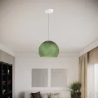  SPHERE LAMP SHADE MADE OF WOVEN FABRIC - 100% HANDMADE OLIVE GREEN POLYESTER