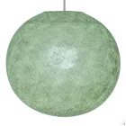  SPHERE LAMP SHADE MADE OF WOVEN FABRIC - 100% HANDMADE MILK GREEN POLYESTER