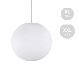    Handmade threaded Sphere Light lampshade in white polyester, size XL
