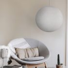  Handmade threaded Sphere Light lampshade in white polyester, size XL