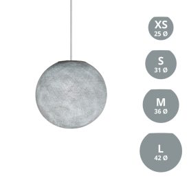    Sphere lampshade made of fiber - 100% handmade Pearl gray polyester