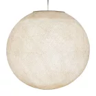  SPHERE LAMP SHADE MADE OF WOVEN FABRIC - 100% HANDMADE ECRU BEIGE POLYESTER