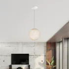  SPHERE LAMP SHADE MADE OF WOVEN FABRIC - 100% HANDMADE ECRU BEIGE POLYESTER
