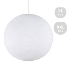    Handmade threaded Sphere Light lampshade in white polyester, size XXL
