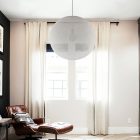  Handmade threaded Sphere Light lampshade in white polyester, size XXL