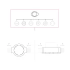 Porcelain base for electrical socket and switch/diverter, compatible with Creative-Tubes products – 1 to 4 outputs