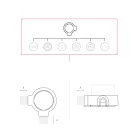 Porcelain base for electrical socket and switch/diverter, compatible with Creative-Tubes products – 1 to 4 outputs