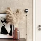 Switch/diverter made of black porcelain, with butterfly nut