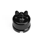 Switch/diverter made of black porcelain, with butterfly nut