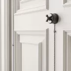 Switch/diverter made of black porcelain, with butterfly nut