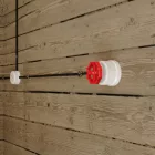 Switch/diverter made of white porcelain, with button