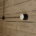 Switch/diverter made of black porcelain, with button