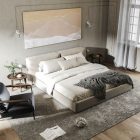 Switch/diverter made of black porcelain, with button