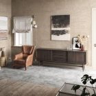 Switch/diverter made of black porcelain, with button