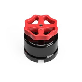 Switch/diverter made of black porcelain, with button