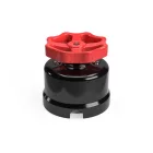 Switch/diverter made of black porcelain, with button
