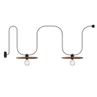 Modular outdoor string lights IP65, with 2 lampshades and rosette