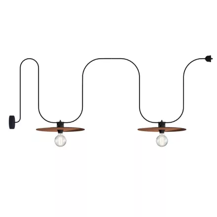 Modular outdoor string lights IP65, with 2 lampshades and rosette