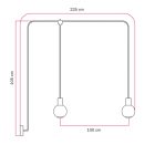 Modular IP65 2-wall outdoor pendant lamp with unbreakable Unbreak-a-Ball shades