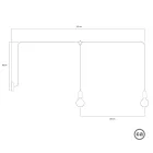 F-Snake Modulair outdoor lamp IP65, with 2 lamps, pink shade