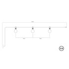 Modular outdoor string lights IP65, with 3 lights and rosette