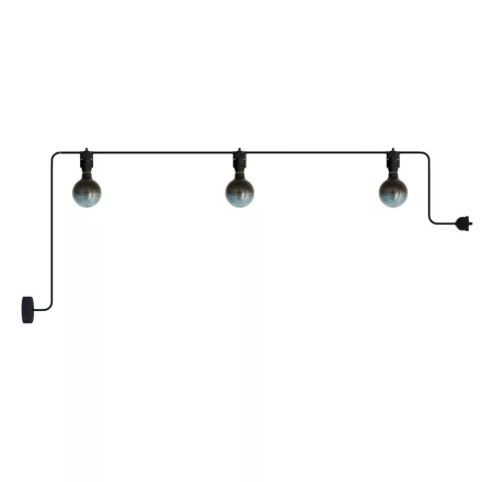 Modular outdoor string lights IP65, with 3 lights and rosette