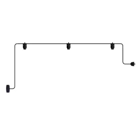   Modular outdoor string lights IP65, with 3 lights and rosette