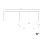 E-Snake Modulair outdoor lamp IP65, with 3 light sources, pink