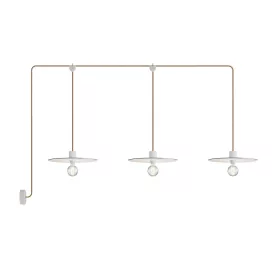   E-Snake Modulair outdoor lamp IP65, with 3 light sources, rose and lamp shades