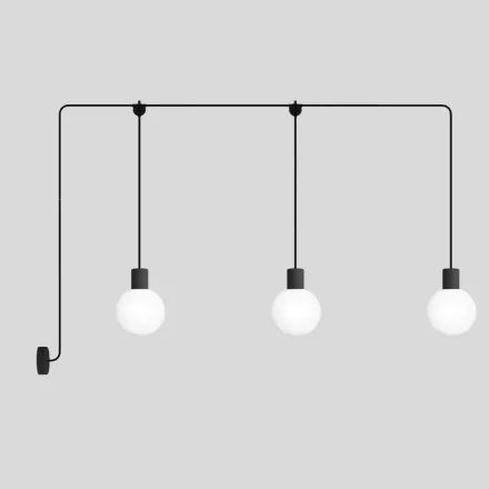 Modular IP65 3-arm outdoor lamp with unbreakable Unbreak-a-Ball shades