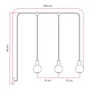 Modular IP65 3-arm outdoor lamp with unbreakable Unbreak-a-Ball shades