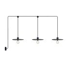 E-Snake Modulair outdoor lamp IP65, with 3 light sources, rose and lamp shades