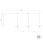 E-Snake Modulair outdoor lamp IP65, with 3 light sources, rose and lamp shades