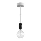 Modular outdoor pendant lamp for lampshades, with 1.5 m cable, silicone ceiling rose and IP65 waterproof lamp holder