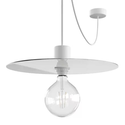Modulair ELEGANT pendant lamp with 5 m fabric cable, Ellepì lampshade, ceiling rose and IP65 waterproof silicone lamp holder