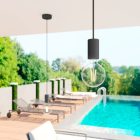 Modulair ELEGANT Outdoor pendant lamp with 1.5 m textile cable, silicone ceiling rose and IP65 waterproof lamp holder