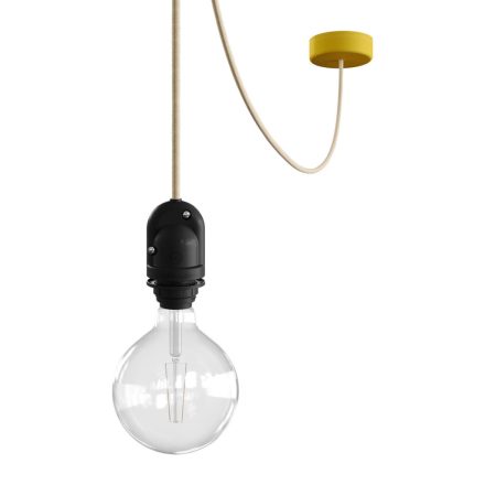 Modular outdoor pendant lamp for lampshades, with 5 m cable, decoupler, silicone ceiling rose and IP65 lamp holder