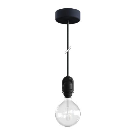 Modular outdoor pendant lamp for lampshades, with 1.5 m cable, silicone ceiling rose and IP65 waterproof lamp holder