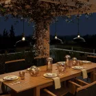 Modular outdoor pendant lamp with lampshade, 5-meter textile cable, decentralizer, ceiling rosette and lamp holder IP65 waterproof
