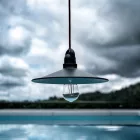 Modular outdoor pendant lamp for lampshades, with 5 m cable, decoupler, silicone ceiling rose and IP65 lamp holder