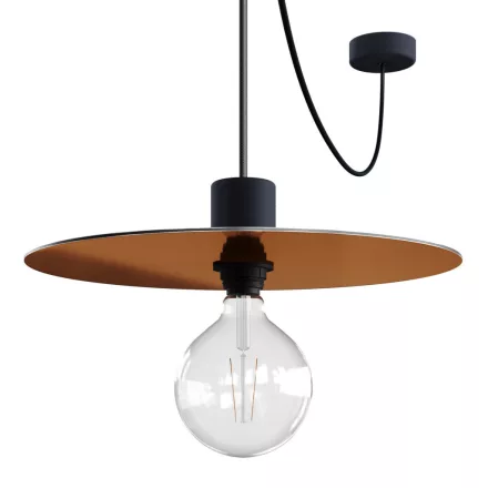 Modulair ELEGANT pendant lamp with 5 m fabric cable, Ellepì lampshade, ceiling rose and IP65 waterproof silicone lamp holder