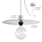 Modulair ELEGANT pendant lamp with 5 m fabric cable, Ellepì lampshade, ceiling rose and IP65 waterproof silicone lamp holder